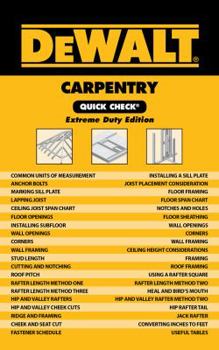 Spiral-bound Dewalt Carpentry Quick Check Book