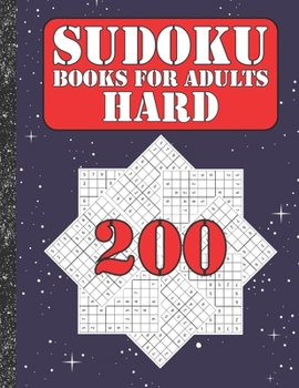 Paperback Sudoku books for adults hard: 200 Sudokus from hard with solutions for adults Gifts Sudoku hard book Galaxy Sky Lover adults, kids Book