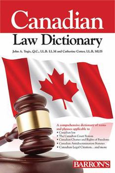 Paperback Canadian Law Dictionary Book