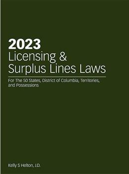 Paperback 2023 Licensing & Surplus Lines Laws Book