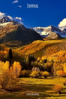Bright Fall Mountain Journal Lined Notebook: Autumn Scene Notebook, 120 page lined notepad, 6x9 pages
