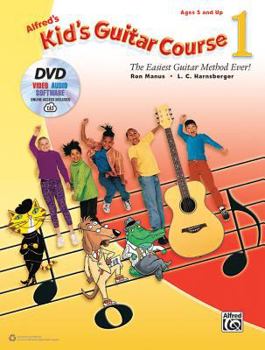 Paperback Alfred's Kid's Guitar Course 1: The Easiest Guitar Method Ever!, Book, DVD & Online Video/Audio/Software Book