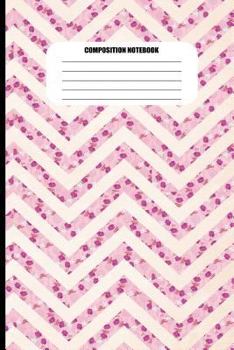 Paperback Composition Notebook: Pink Floral Zig Zags / Cream Background (100 Pages, College Ruled) Book