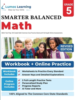 Sbac Test Prep: 5th Grade Math Common Core Practice Book and Full-Length Online Assessments: Smarter Balanced Study Guide with Performance Task (PT) and Computer Adaptive Testing (Cat)