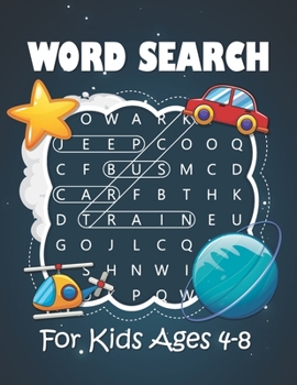 Paperback Word Search for Kids Ages 4-8: Word Search Puzzle Book Ages 4-6 and 6-8 Kids Words Search Activity for Learn Vocabulary, Develop Reading Skills and P Book