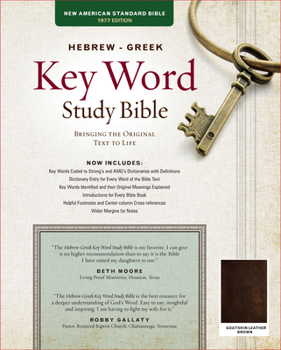Leather Bound The Hebrew-Greek Key Word Study Bible: Nasb-77 Edition, Brown Genuine Goatskin Book