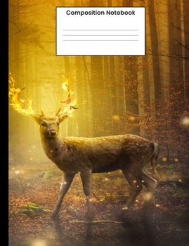 Paperback Composition Notebook: Deer College Ruled Journal Notebook Writing Gift For Men Women Teens Kids Book