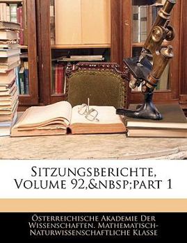 Sitzungsberichte, Volume 92, Part 1
