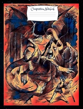 Dragon Composition Notebook : Standard Size Vintage Fantasy Art Cover Composition Notebook / Journal 150 Lined College Ruled Pages, Serpent Medieval Softcover Book. (Volume 14)