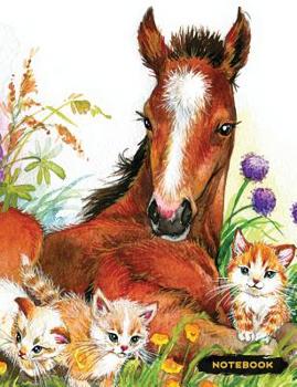 Paperback Notebook: Horse & Kittens Lined Journal, Composition Notebook, Ruled Lines Book