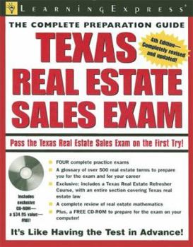 Paperback Texas Real Estate Sales Exam [With CDROM] Book