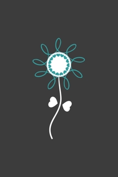 Writing About My Health Journey with Ovarian Cancer: College Ruled Notebook (Teal Awareness Ribbon Flower Cover)