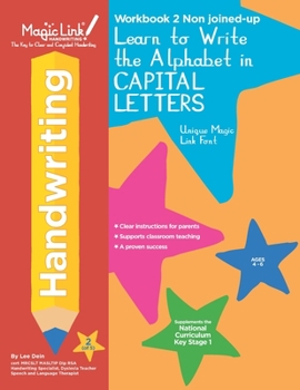 Paperback Learn to Write the Alphabet in Capital Letters - Non Joined-up (Workbook 2): Unique Magic Link Font Book