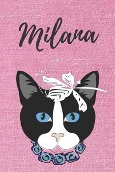 Paperback Personalisiertes Notizbuch - Katze Milana: DIN A5, 120 blanko Seiten [German] Book