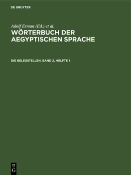 Hardcover Die Belegstellen, Band 2, Hälfte 1 [German] Book