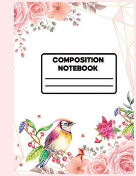 Notebook: Watercolor Flower Notebook College Ruled Jounal Set For Kids Child,Boys And Girls.One Subject School Exercise Book-Pink Birds Watercolor ... Watercolor Flower love Composition Notebooks