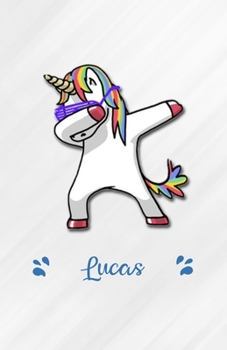 Paperback Lucas A5 Lined Notebook 110 Pages: Funny Blank Journal For Personalized Dabbing Unicorn Family First Name Middle Last. Unique Student Teacher Scrapboo Book