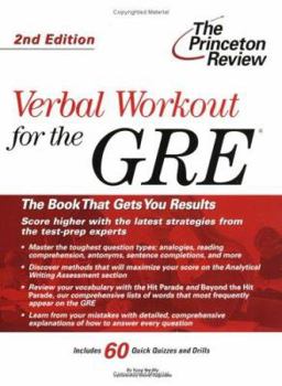 Paperback Verbal Workout for the GRE, 2nd Edition (Graduate School Test Preparation) Book