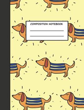 Paperback Composition Notebook: Dachshund Sausage Dog Pattern Wide Ruled Lined Book For Students Large 8.5 x 11 Size 120 pages Book