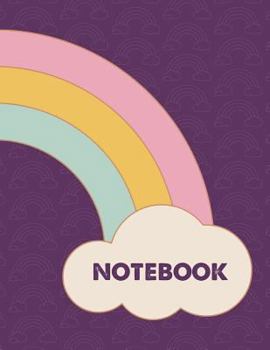 Notebook: Purple Rainbow College Ruled Line Paper 8.5"x11" Composition Note Book 70 Sheets