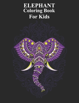 Paperback Elephant Coloring Book For Kids: Black Background Elephant (Coloring Book For Kids With Black Background) Book