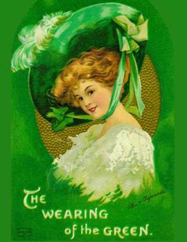 Paperback St. Patrick's Day 1 - Vintage 'the Wearing of the Green' St. Paddy's Day College Ruled Composition Notebook, Pretty Back Cover: Fun Present Gift for Girls Women & Green Lovers 108 Pages 8.5 X 11 Book