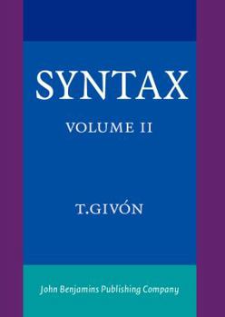 Hardcover Syntax: An Introduction. Volume II Book