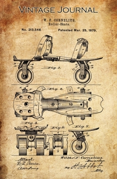 Vintage Journal : Roller Skate Patent Cover, 1879 by W. F. Cornelius, Matte Cover