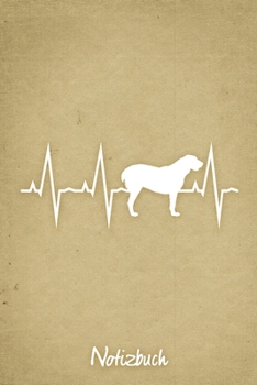Notizbuch: Beiges liniertes Alabai Herzschlag Hunde Notizheft ca DIN A5 weiß liniert 110 Seiten (German Edition)