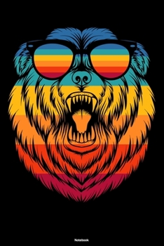Notebook: Retro Vintage Bear Journal Groovy Rainbow Composition Book Funky Gift