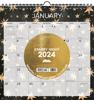 Calendar Starry Night 2024 12 X 12 Spiral Wall Calendar Book