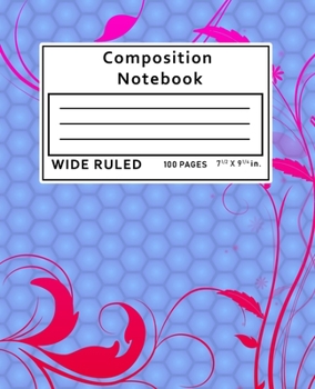 Paperback Composition Notebook Wide Ruled: 100 Pages Book