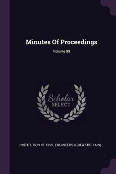 Paperback Minutes of Proceedings; Volume 99 Book