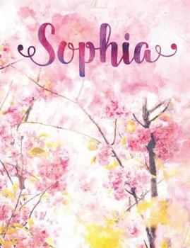 Paperback Sophia: Personalized Journal - A Pink Cherry Blossom Diary Book