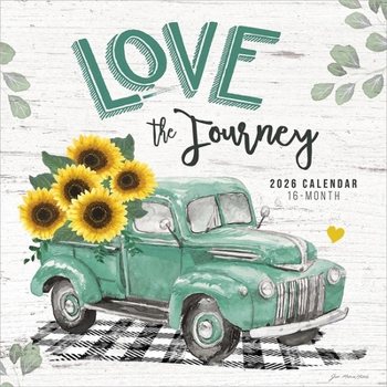 Love the Journey 2026 12 X 24 Inch (Hanging) Monthly Square Wall Calendar Featuring the Artwork of Jo Moulton Plastic-Free