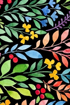 Paperback Rainbow Floral: Lined Journal Book