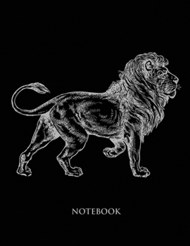 Paperback Lion Notebook: College Wide Ruled Notebook - Large (8.5 x 11 inches) - 110 Numbered Pages - Silver Softcover Book