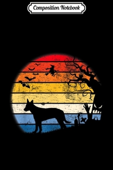 Composition Notebook: Dutch Shepherd Inside Moon Vintage Retro. Gift For Halloween  Journal/Notebook Blank Lined Ruled 6x9 100 Pages