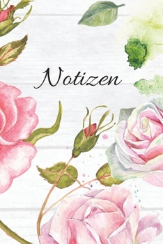 Notizen: Blanko Rosa Rot Floral Design Heft für Aufzeichnungen Lettering Handschrift | Kreatives Geschenk für Kinder und Erwachsene | Frauen Männer Freundinnen und Kollegen (German Edition)