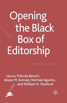Paperback Opening the Black Box of Editorship Book