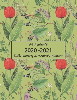 Paperback At a Glance 2020-2021 Daily Weekly & Monthly Planner: Jan-Dec Book