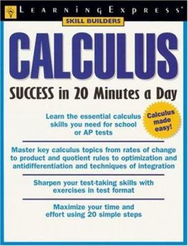 Paperback Calculus Success in 20 Minutes a Day Book