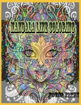 Paperback mandala line coloring: mandala line easy coloring, notebook, journal, kids, teen, children Book