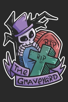 Graveyard Tombstone Halloween Skeleton Notebook: Graph Paper Journal for Kids 6x9 - 120 Pages - Cartoon Comic Cover