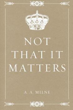 Paperback Not that it Matters Book