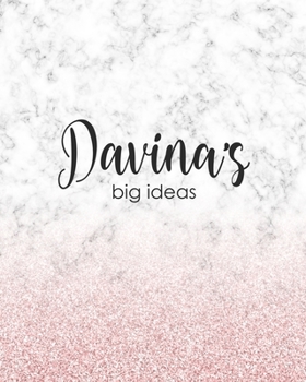 Paperback Davina's Big Ideas: Personalized Notebook - 8x10 Lined Women's Journal Book