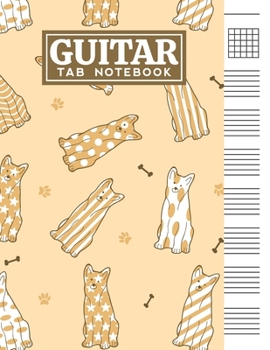 Paperback Guitar Tab Notebook: Blank 6 Strings Chord Diagrams & Tablature Music Sheets with Cute Dogs Themed Cover Design Book