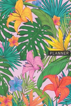Planner: Tropical Green Leaves & Flowers 1 Year Daily Planner (12 Months) | 2020 - 2021 | 365 Pages for Planning | January 20 - December 20 | ... | Plan Each Day Set Goals & Get Stuff Done