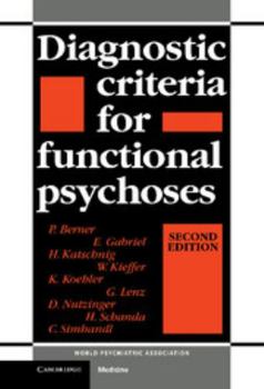 Hardcover Diagnostic Criteria for Functional Psychoses Book