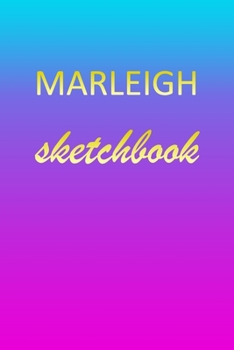 Paperback Marleigh: Sketchbook - Blank Imaginative Sketch Book Paper - Pink Blue Gold Custom Letter M Personalized Cover - Teach & Practic Book